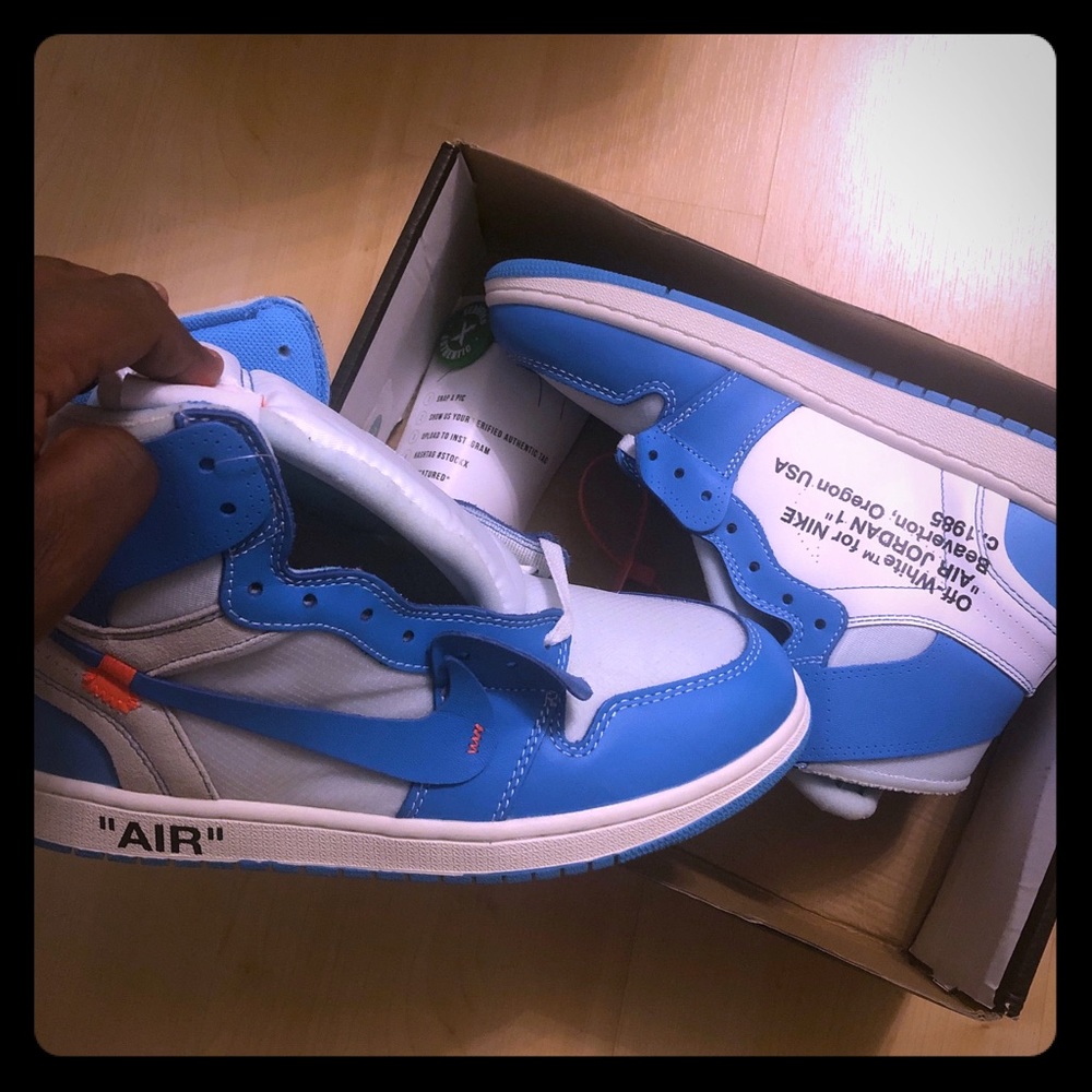 Off white Air Jordan 1s unc